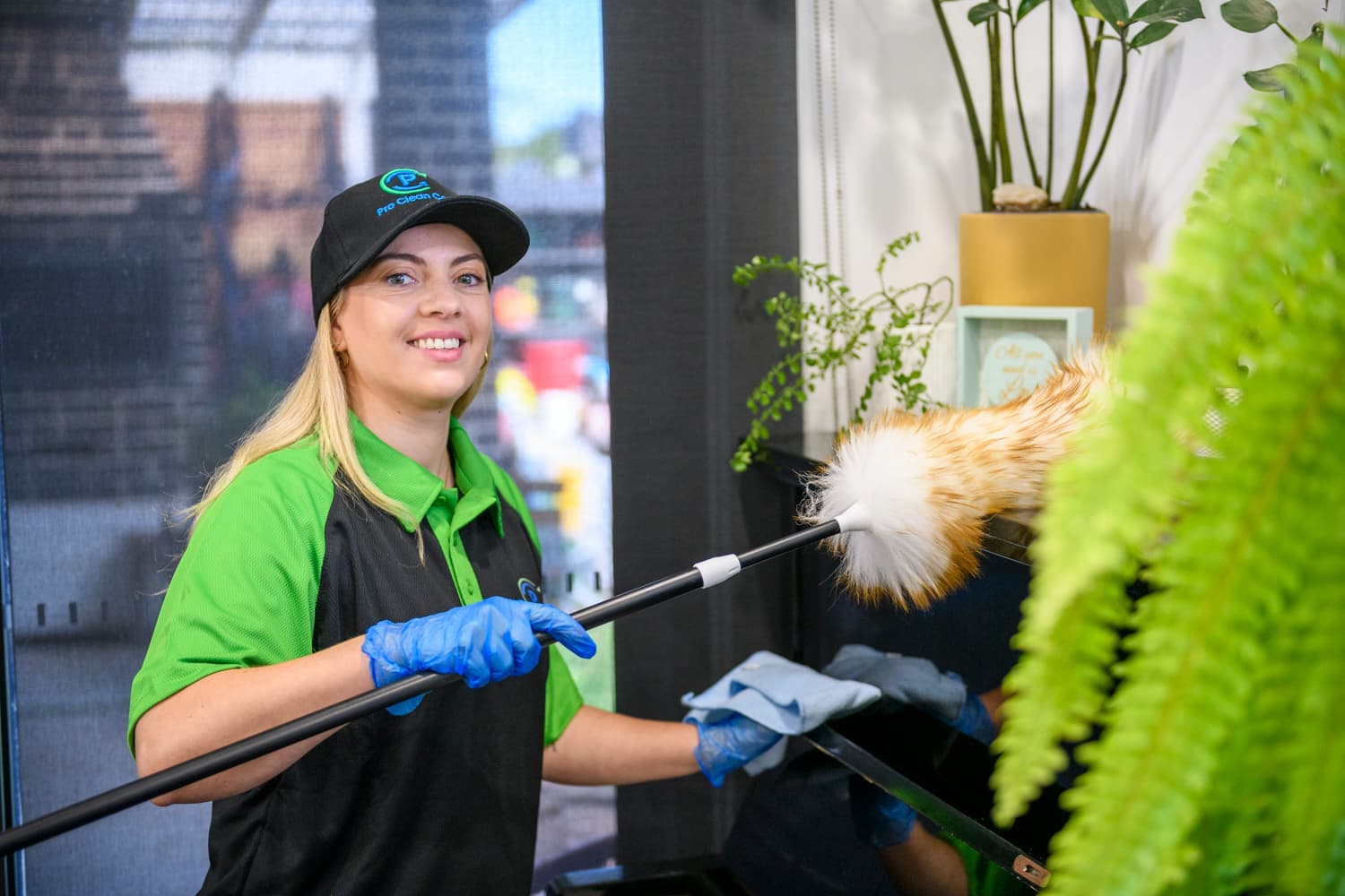 Cleaning team at work
